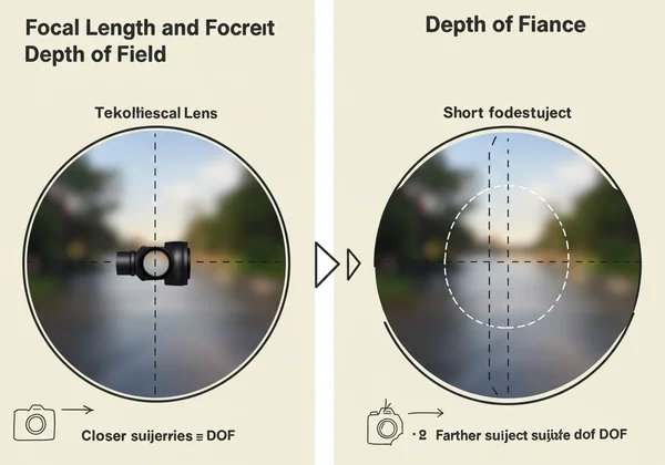 Effects of focal length and focus distance on DOF.