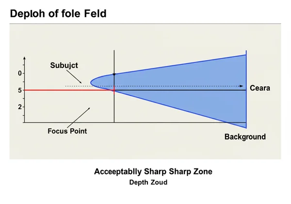 Chart showing depth of field visualization with focus point