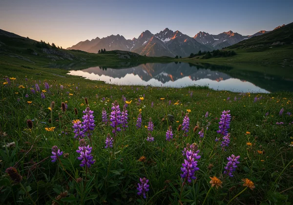 A breathtaking landscape photo with deep depth of field, sharp foreground