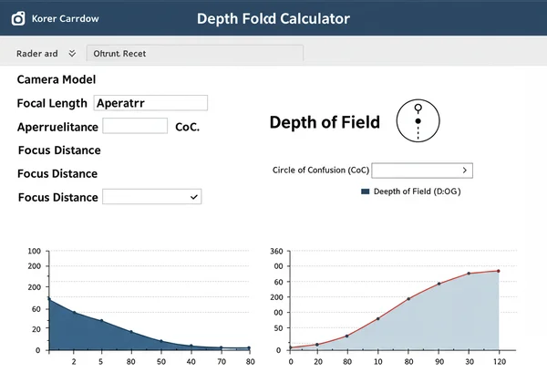 Screenshot of a DOF calculator showing CoC input field